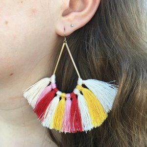 Pink tassel earrings